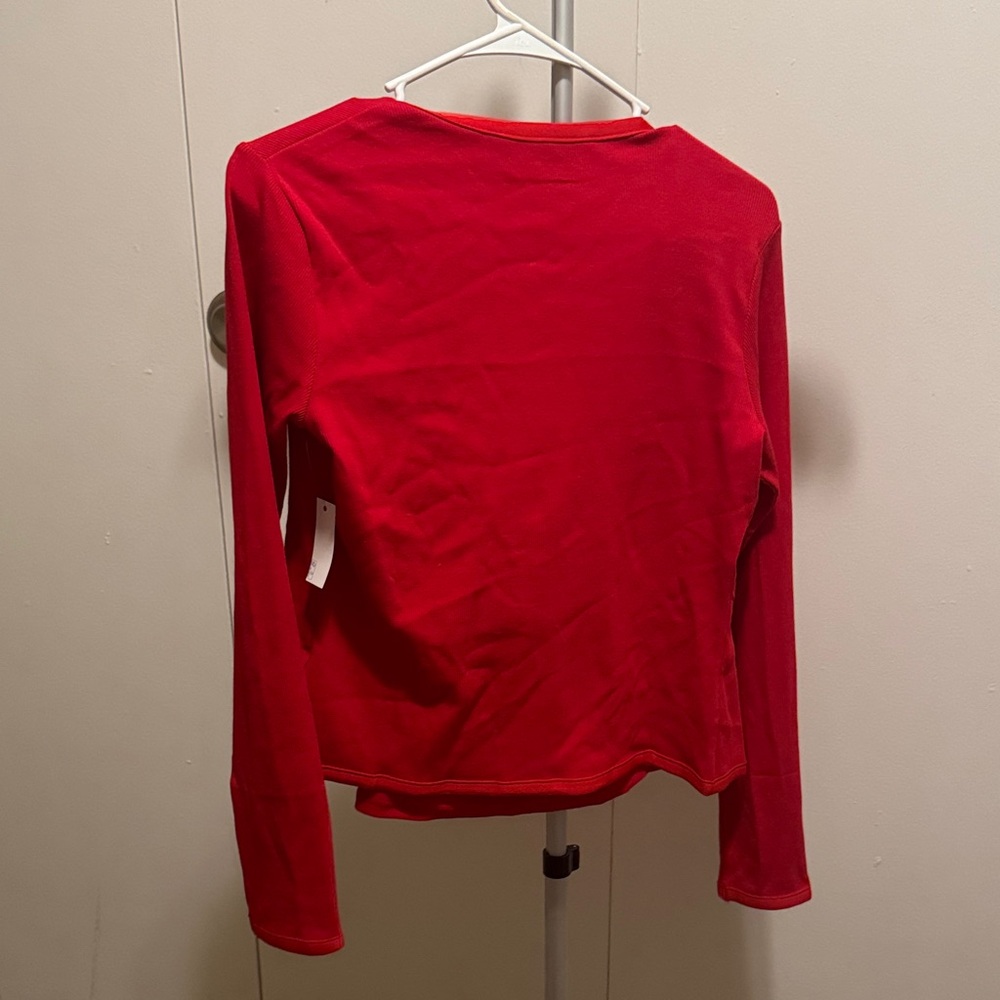 Amazon essentials Red Button-Front Cardigan with … - image 5